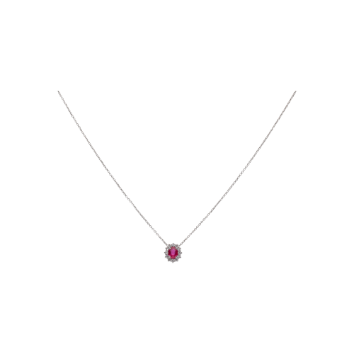 Accedi alla scheda di Bartorelli Italian Jewels COLLANA IN ORO BIANCO CON PENDENTE ROSETTA RUBINO E DIAMANTI - 0005240R12