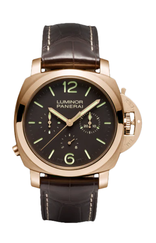 Accedi alla scheda di Panerai LUMINOR 1950 CHRONO MONOPULSANTE 8 DAYS ORO ROSA - 44MM - SPECIAL EDITION - PAM00344