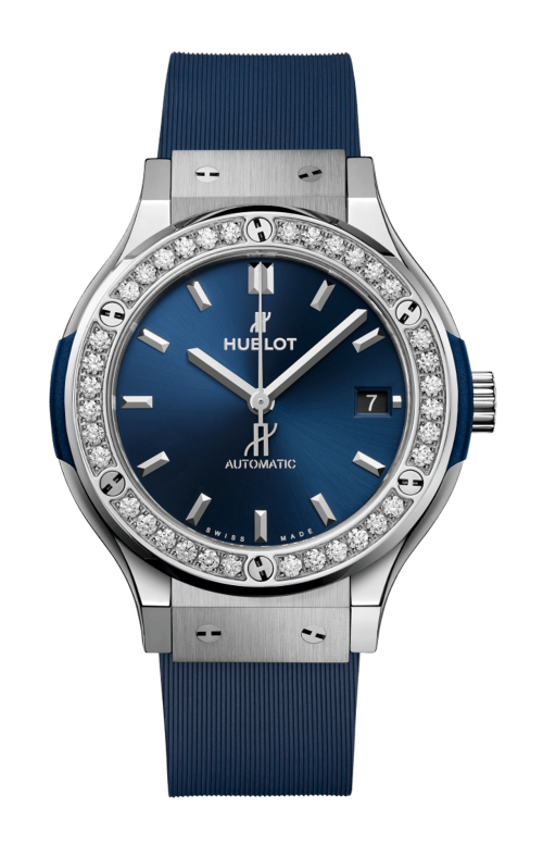 Accedi alla scheda di Hublot CLASSIC FUSION TITANIUM BLUE DIAMONDS 38 MM - 565.NX.7170.RX.1204