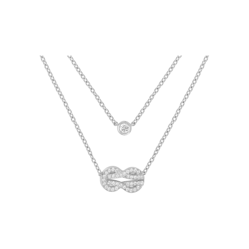 Accedi alla scheda di Fred COLLANA A DOPPIA CATENA CHANCE INFINIE MODELLO MEDIO IN ORO BIANCO E DIAMANTI - 7B0226 - 7B0226