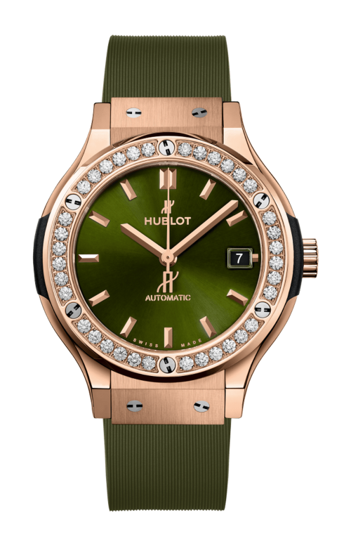 Accedi alla scheda di Hublot CLASSIC FUSION KING GOLD GREEN DIAMONDS 38 MM - 565.OX.8980.RX.1204