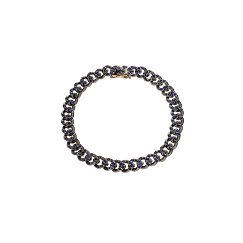 Accedi alla scheda di Mano | J . BRACCIALE UOMO GROUMETTE SNODATO INCASSATO IN TITANIO, ORO ROSA E ZAFFIRI BLU - GROUBRTZAFBSN - GROUBRTZAFBSN