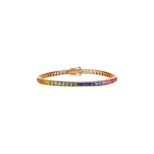 Accedi alla scheda di Bartorelli Italian Jewels BRACCIALE TENNIS RAINBOW IN ORO ROSA CON ZAFFIRI MULTICOLOR - KB1144/MS