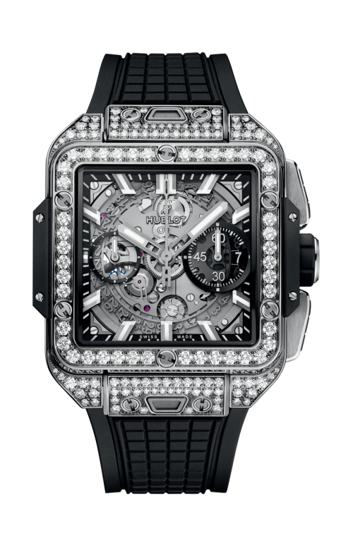 Accedi alla scheda di Hublot SQUARE BANG UNICO TITANIUM PAV&Eacute; 42 MM - 821.NX.0170.RX.1604