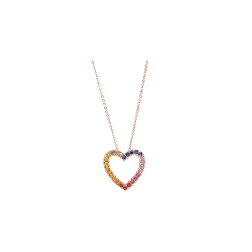 Accedi alla scheda di Bartorelli Italian Jewels COLLANA GIROCOLLO CON CUORE CENTRALE IN ORO ROSA E PAV&Eacute; DI ZAFFIRI MULTICOLOR - 250654ZM