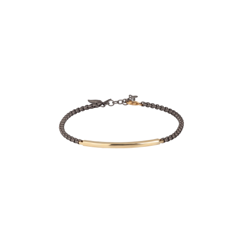 Accedi al prodotto correlato Mano | J . BRACCIALE UOMO CON CATENINA SCOOBY DOO IN TITANIO E TARGHETTA LISCIA IN ORO GIALLO 9 KT - CATSCOBRTTARYGL