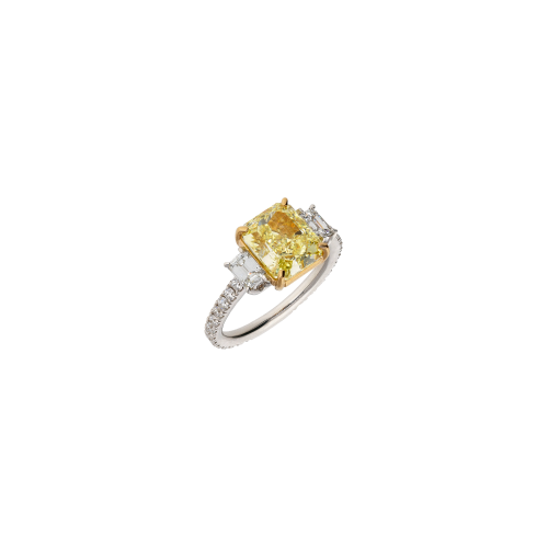 Accedi alla scheda di Bartorelli Italian Jewels ANELLO SOLITARIO IN ORO BIANCO CON DIAMANTE  FANCY LIGHT YELLOW E DIAMANTI BIANCHI - 000-5053NS