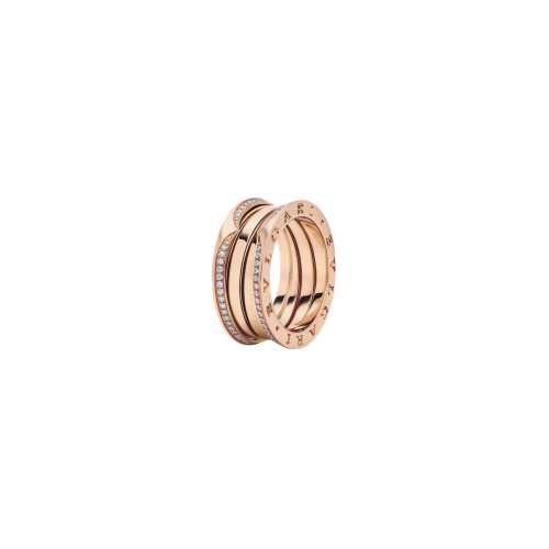 Accedi alla scheda di Bulgari ANELLO B.ZERO1 A TRE FASCE IN ORO ROSA CON PAV&Eacute; DI DIAMANTI - AN859441