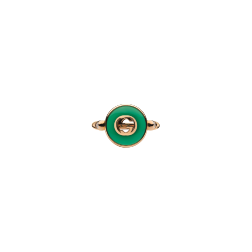 Accedi alla scheda di Gucci ANELLO GUCCI INTERLOCKING IN ORO ROSA E AGATA VERDE - YBC786547002