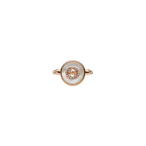 Accedi alla scheda di Gucci ANELLO GUCCI INTERLOCKING IN ORO ROSA CON DIAMANTI - YBC786764001
