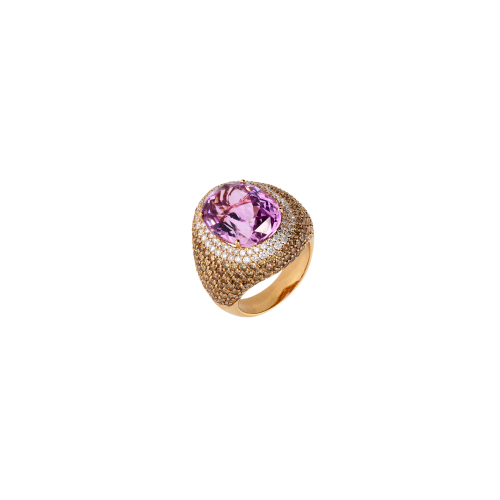 Accedi alla scheda di Bartorelli Italian Jewels ANELLO IN ORO ROSA CON KUNZITE ROSA, DIAMANTI BIANCHI E PAV&Eacute; DI DIAMANTI BROWN - VR08595DDBKUP