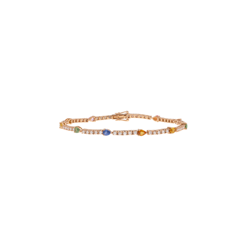 Accedi alla scheda di Bartorelli Italian Jewels BRACCIALE TENNIS IN ORO ROSA CON DIAMANTI BIANCHI E ZAFFIRI MULTICOLOR - AB2861/MCS