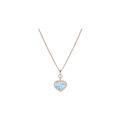 Accedi al prodotto correlato Chopard CHOPARD - COLLANA HAPPY HEARTS, ORO ROSA ETICO, DIAMANTI, MADREPERLA TURCHESE - 79A074