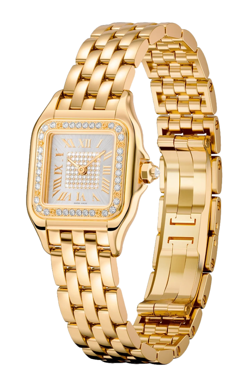 Accedi al prodotto correlato Cartier PANTH&Egrave;RE DE CARTIER MODELLO PICCOLO, ORO GIALLO, DIAMANTI, QUARZO - WJPN0094