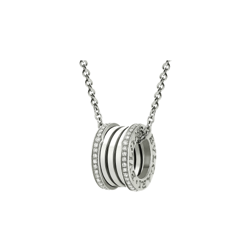 Accedi alla scheda di Bulgari PENDENTE B.ZERO1 CON CATENA IN ORO BIANCO 18 CARATI E PAV&Eacute; DI DIAMANTI LUNGO I BORDI ESTERNI. - CL857027
