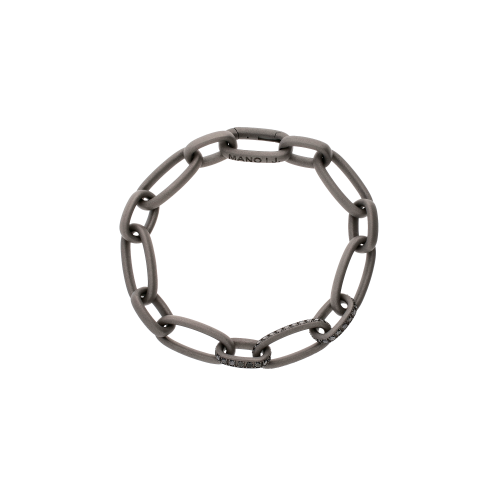 Accedi alla scheda di Mano | J . BRACCIALE IN TITANIO SABBIATO  E DIAMANTI BLACK - CBR4DBK