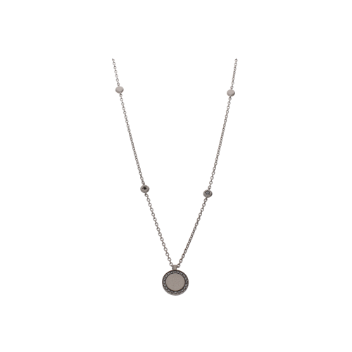 Accedi alla scheda di Mano | J . COLLANA IN TITANIO SABBIATOCON CIONDOLO CONTORNO DIAMANTI BLACK - SCO4CODBK