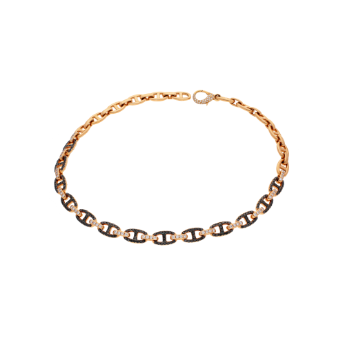 Accedi alla scheda di Bartorelli Italian Jewels COLLANA MAGLIA MARINA DOUBLE FACE IN ORO ROSA CON PAV&Eacute; DI DIAMANTI BIANCHI  E DIAMANTI NERI - 1GA0030544/45/2