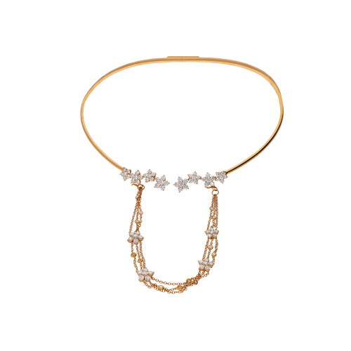 Accedi alla scheda di Bartorelli Italian Jewels COLLANA RIGIDA IN ORO ROSA CON FIORI IN DIAMANTI E CATENE PENDENTI CON FIORI DIAMANTI - 1GA1790037/1/1