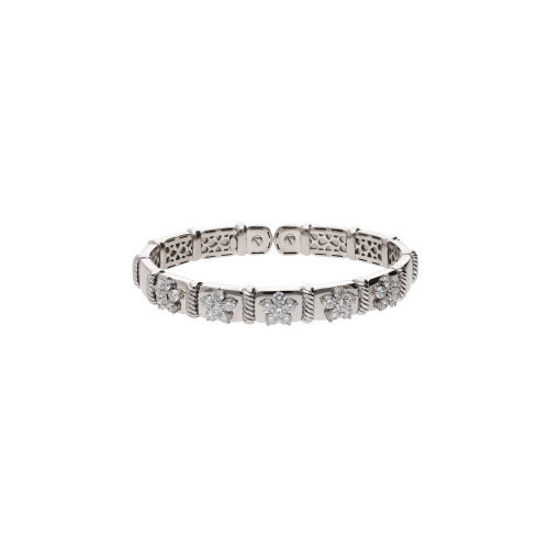 Accedi alla scheda di Bartorelli Italian Jewels BRACCIALE RIGIDO IN ORO BIANCO CON FIORI DI DIAMANTI - 1PU0032231/1