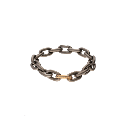 Accedi alla scheda di Mano | J . BRACCIALE IN TITANIO CON UNA MAGLIA ORO ROSSO INCASSATA DIAMANTI BROWN - CBR3DBR