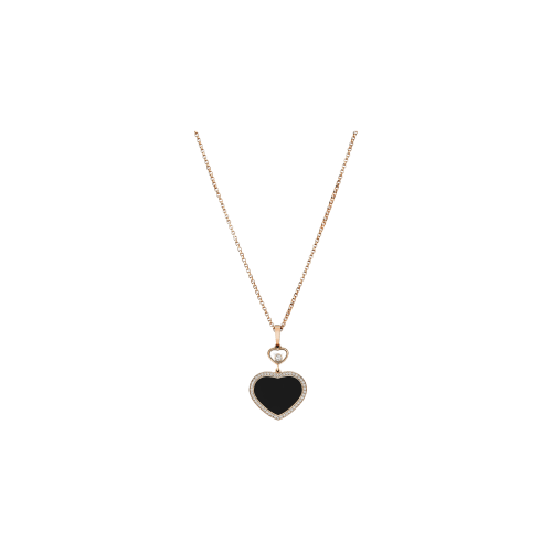 Accedi alla scheda di Chopard CHOPARD - COLLANA CON PENDENTE HAPPY HEARTS ORO ROSA ETICO, DIAMANTI, ONICE - 79A074