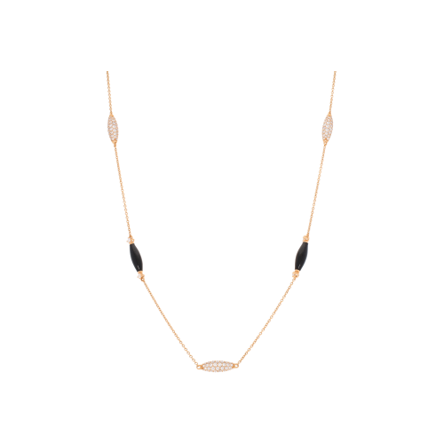 Accedi alla scheda di Bartorelli Italian Jewels COLLANA IN ORO ROSA CON ELEMENTI DI ONICE ED ELEMENTI IN PAV&Eacute; DI DIAMANTI - VN29812DEBKP