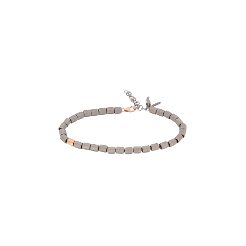 Accedi alla scheda di Mano | J . BRACCIALE UOMO CON ESAGONINI IN TITANIO, UN ESAGONO IN ORO ROSSO 9 KT - CIESBRT1RG