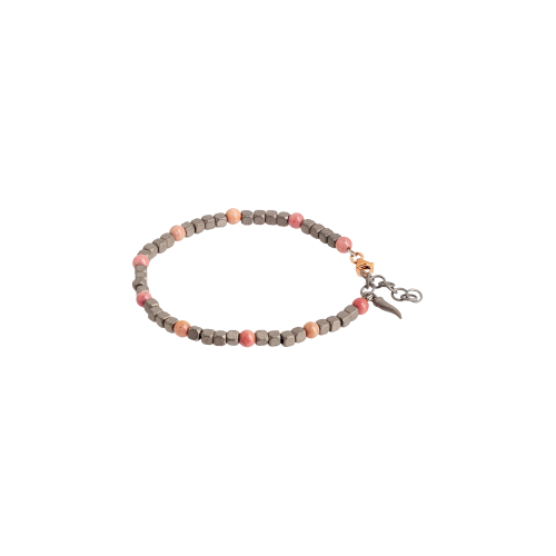 Accedi al prodotto correlato Mano | J . BRACCIALE UOMO IN TITANIO, RODONITE E ORO BIANCO 9KT - MINBRT10RODCUP