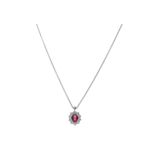 Accedi alla scheda di Bartorelli Italian Jewels COLLANA GIROCOLLO IN ORO BIANCO CON PENDENTE RUBINO E CONTORNO DIAMANTI - 024-C2063