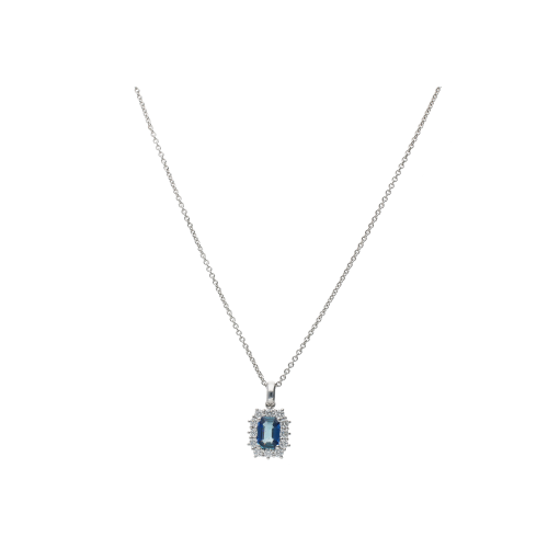 Accedi alla scheda di Bartorelli Italian Jewels GIROCOLLO IN ORO BIANCO CON ZAFFIRO BLU E DIAMANTI BIANCHI - 234-C5973-7-5