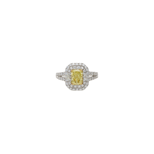 Accedi alla scheda di Bartorelli Italian Jewels ANELLO IN ORO BIANCO 18 CARATI CON DIAMANTE CENTRALE CERTIFICATO GIA FANCY YELLOW, DIAMANTI LATERALI, DOPPIO CONTORNO E DIAMANTI SUL GAMBO DEMI-PAV&Eacute; - 000-4982NS