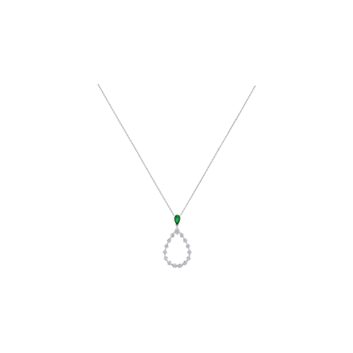 Accedi alla scheda di Chopard CHOPARD - COLLANA L'HEURE DU DIAMANT DROP, ORO BIANCO ETICO, DIAMANTI, SMERALDO - 79A063