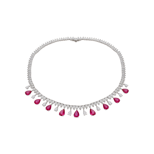 Accedi alla scheda di Bartorelli Italian Jewels GIROCOLLO BARTORELLI HIGH JEWELRY RIVIERE GOCCE IN ORO BIANCO CON RUBINI PENDENTI CERTIFICATI C. DUNAIGRE E DIAMANTI - GG/ESG-V/9779