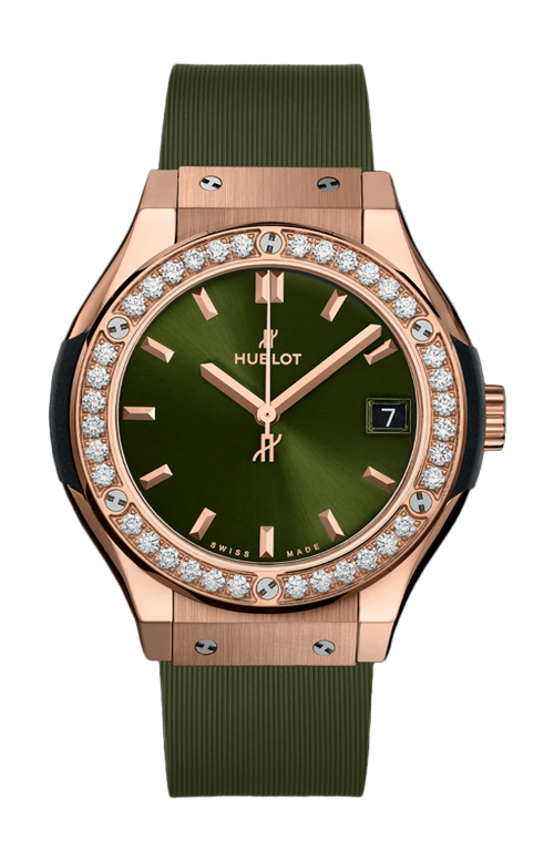 Accedi alla scheda di Hublot CLASSIC FUSION KING GOLD GREEN DIAMONDS 33 MM - 581.OX.8980.RX.1104