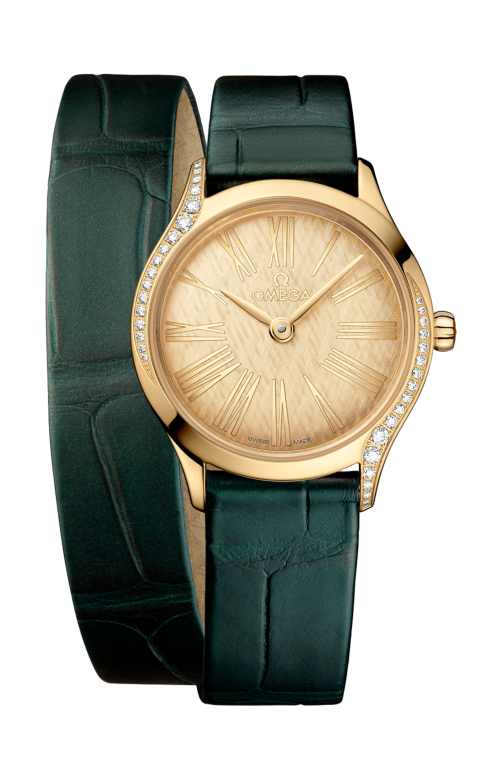 Accedi alla scheda di Omega DE VILLE MINI TR&Eacute;SOR 26 MM, ORO MOONSHINE&trade; SU ALLIGATORE - 428.58.26.60.99.002
