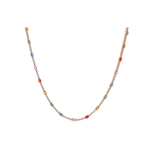 Accedi alla scheda di Bartorelli Italian Jewels GIROCOLLO TENNIS IN ORO ROSA CON ZAFFIRI MULTICOLOR E DIAMANTI BIANCHI - AN4001/MCS