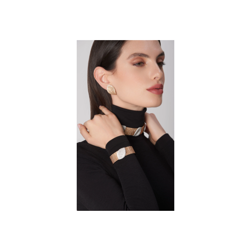 Accedi alla scheda di Pasquale Bruni ORECCHINI XL ALELUI&Aacute; IN ORO ROSA CON DIAMANTI BIANCHI E CHAMPAGNE - 16622R