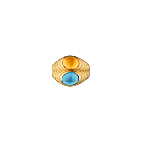 Accedi al prodotto correlato Bulgari ANELLO DOPPIO BACCELLATO IN ORO GIALLO CON QUARZO CITRINO E TOPAZIO BLU - AN860715