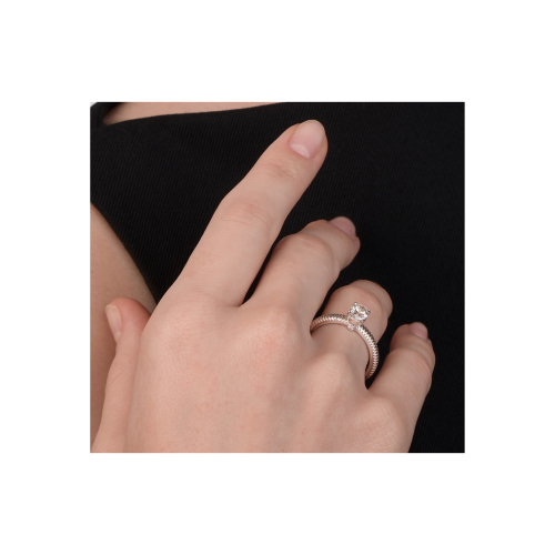 Accedi alla scheda di Faberg&eacute; ANELLO SOLITARIO IN PLATINO CON DIAMANTE CERTIFICATO, DIAMANTI E RUBINO - 4434