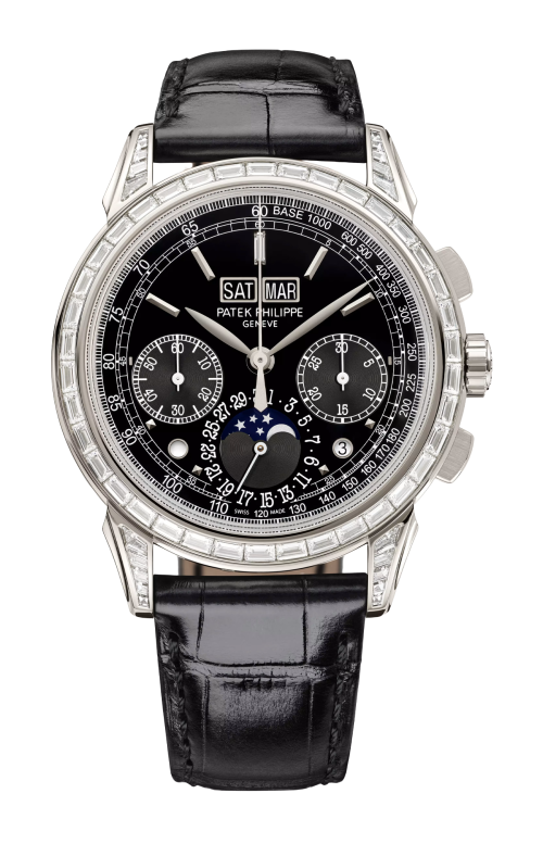 Accedi al prodotto correlato Patek Philippe GRANDI COMPLICAZIONI, CRONOGRAFO, CALENDARIO PERPETUO, JOAILLERIE, CARICA MANUALE -  5271P-010