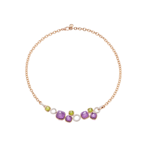 Accedi alla scheda di Pomellato COLLANA NUDO IN ORO ROSA E BIANCO CON AMETISTE, PERIDOTI E DIAMANTI - PCC6021O6WHRBPEIY
