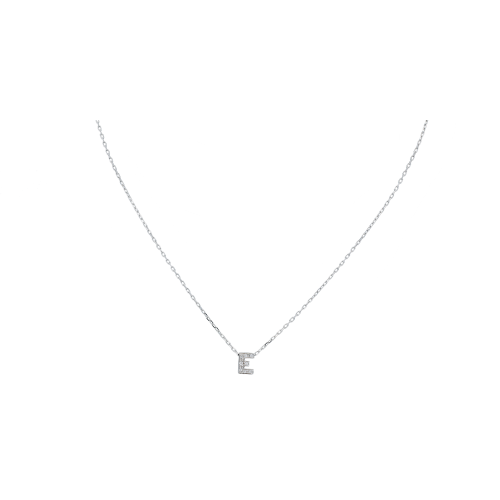 Accedi alla scheda di Bartorelli Italian Jewels Collana in oro bianco 18 carati con lettera E in diamanti taglio brillante - I1/07-E