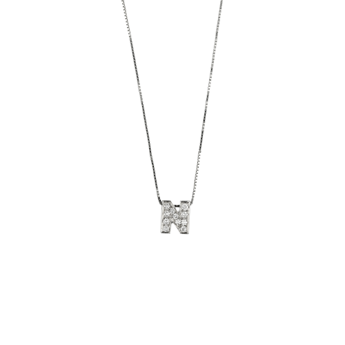 Accedi al prodotto correlato Bartorelli Italian Jewels N - Catena con iniziale oro bianco 18 ct e brillanti - I1/11-N