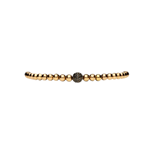 Accedi alla scheda di Bartorelli Italian Jewels Bracciale in oro rosa 18 carati e cordino nero con diamanti neri taglio brillante - PB08153DK6P