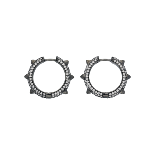 Accedi alla scheda di Bartorelli Italian Jewels ORECCHINI CERCHIO IN ORO NERO PAVE' DIAMANTI BIANCHI - VE27811DBW