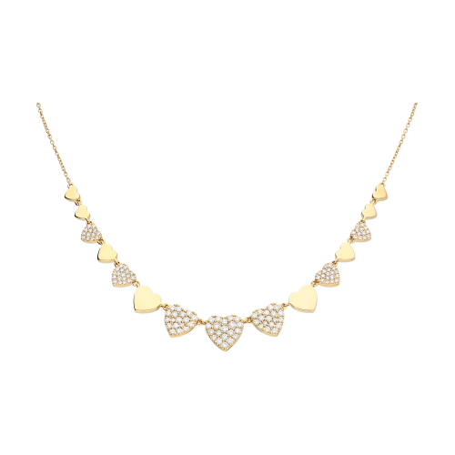 Accedi alla scheda di Bartorelli Italian Jewels COLLANA IN ORO ROSA CON CUORI A SCALARE E PAV&Eacute; DI DIAMANTI - VN26611DP