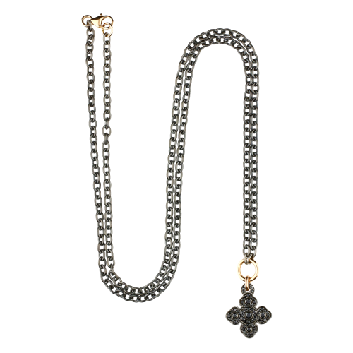 Accedi alla scheda di Bartorelli Italian Jewels Collana con ciondolo croce in oro brunito e diamanti neri - VP25819DKX09