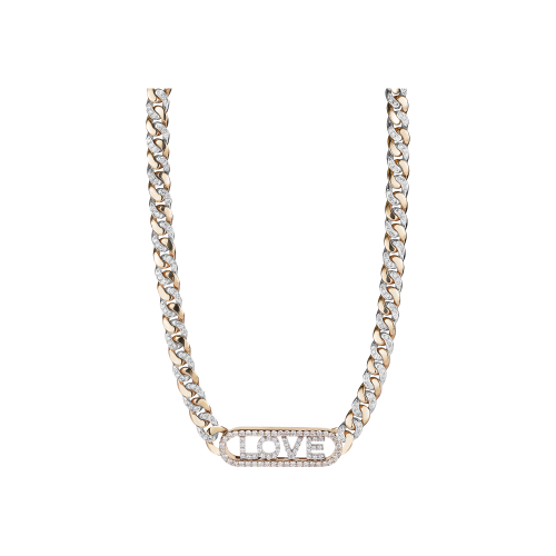 Accedi alla scheda di Bartorelli Italian Jewels COLLANA IN ORO ROSA E ORO BIANCO GOURMETTE  CON DIAMANTI E LETTERE SEMOVIBILI 