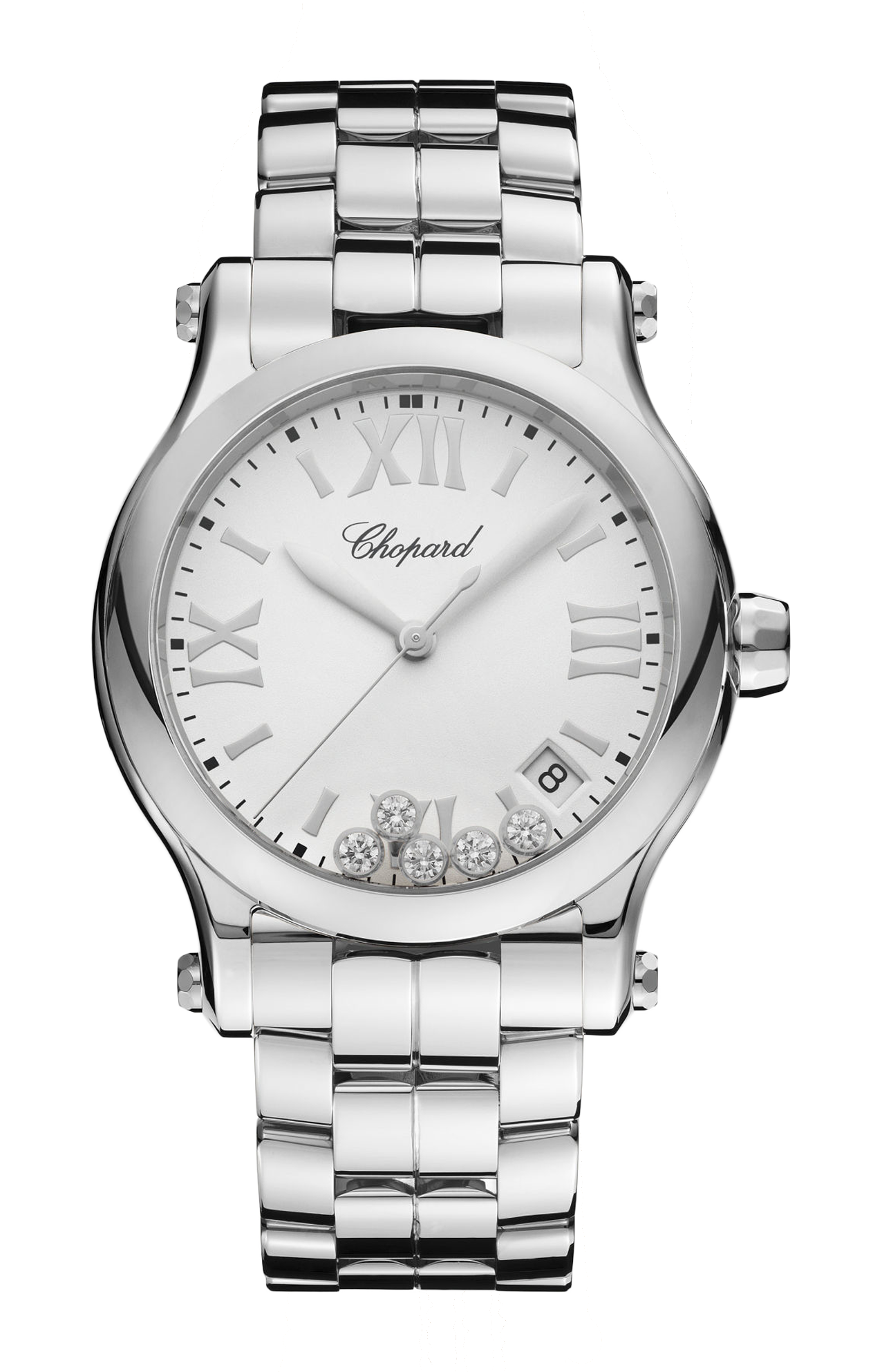 Chopard | HAPPY SPORT 36 MM, QUARZO, LUCENT STEEL&trade;, DIAMANTI - 278582 (1)